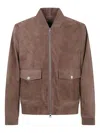 Michael Kors Bomber Jacket In Suede In Brown