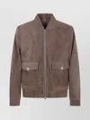 Michael Kors Bomber Jacket In Suede In Brown