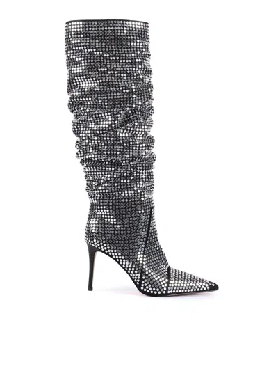 Michael Kors Dawn Heeled Boot In Silver