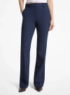 Michael Kors Bootcut Stretch Wool Blend Pants In Blue