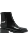 Michael Kors Carlisle Low Heels Ankle Boots In Black Leather In Black