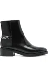 Michael Kors Carlisle Low Heels Ankle Boots In Black Leather In Black