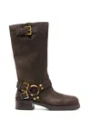 Michael Kors Crosby Suede Knee High Boots In Brown