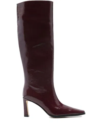 Michael Kors Darrah Patent Leather Knee-high Boots In Red