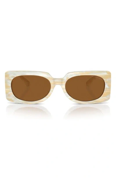 Michael Kors Bordeaux 56mm Rectangular Sunglasses In Amber