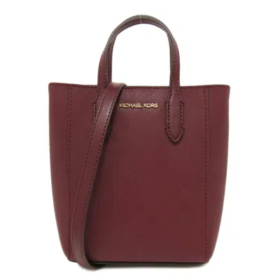 Pre-owned Michael Kors Bordeaux Leather Handbag Shoulder Bag ()