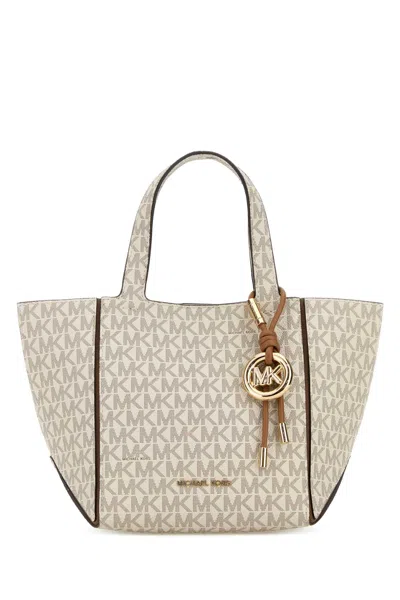 Michael Kors Borsa A Mano Jordi In Tela Stampata In Neutral
