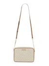 Michael Kors Jet Set Coated Canvas Leather Shoulder Bag In Multicolour