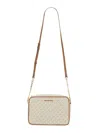 Michael Kors Jet Set Coated Canvas Leather Shoulder Bag In Multicolour