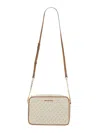Michael Kors Jet Set Coated Canvas Leather Shoulder Bag In Multicolour