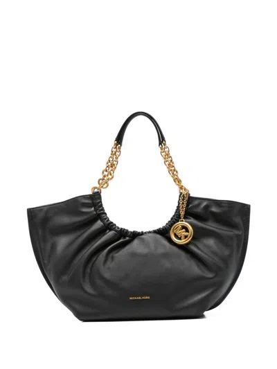 Michael Kors Borsa Hobo In Pelle Nera Con Charm Mk  In Black