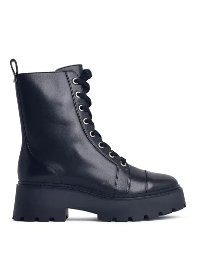 Michael Kors Blake Black Leather Boots In Negro