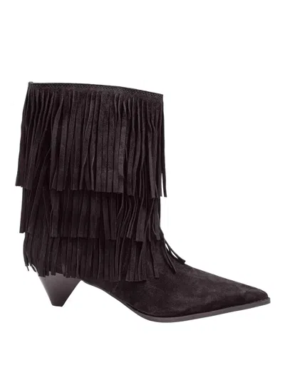 MICHAEL KORS JAYLA BOOT IN SUEDE WITH APPLIED FRINGES