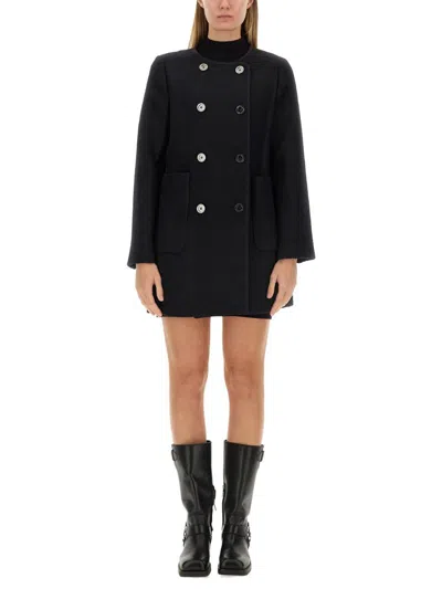 Michael Kors Boucle Coat In Black