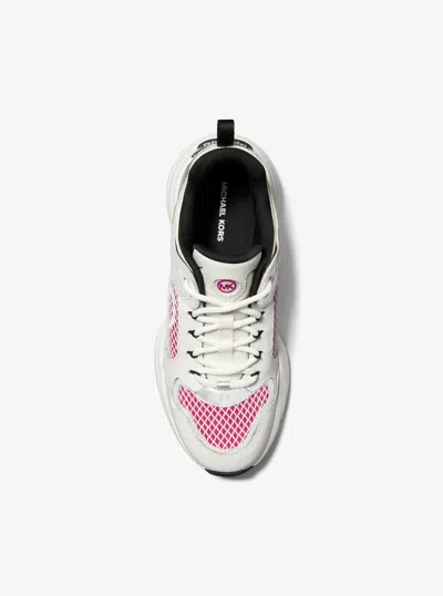 Michael Kors Bowie Mixed-media Trainer In White