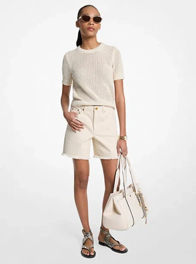Michael Kors Boyfriend Denim Shorts In White