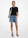 Michael Kors Boyfriend Denim Shorts In Black