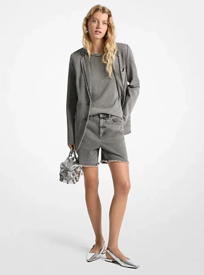 Michael Kors Boyfriend Denim Shorts In Grey
