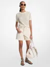 Michael Kors Boyfriend Denim Shorts In Neutral