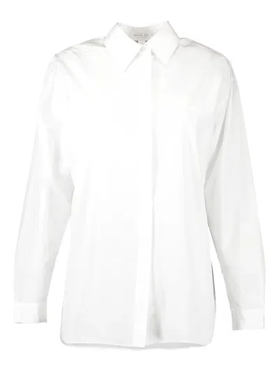 Michael Kors Boyfriend Long-sleeve Button-down Shirt In White