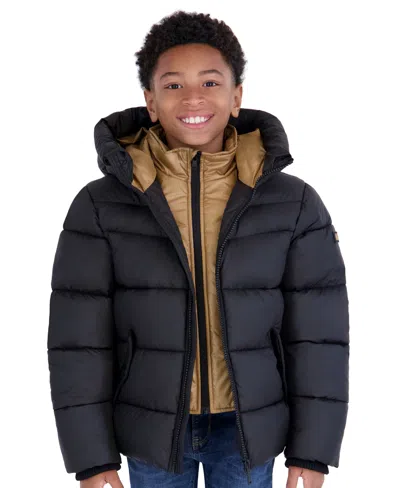 Michael Kors Kids' Boys' 8-20 Heavy Weight Hooded Puffer Jacket In Black