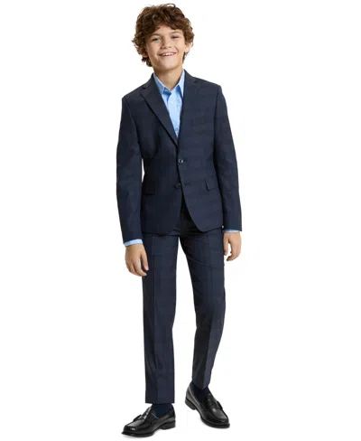 Michael Kors Kids' Boys' 8-20 Long-sleeve Top And Plain Pleat Bottom Suit In Blue