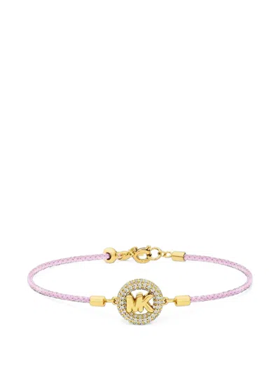Michael Kors Bracelet With Cord And Gold-tone Logo With Inlays