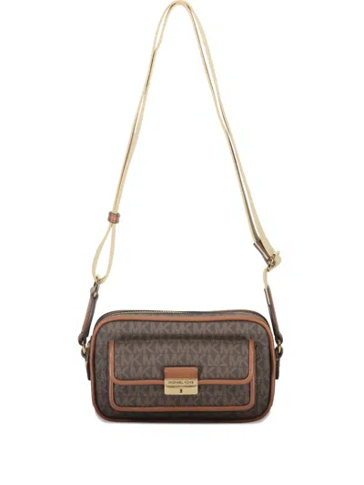 Michael Kors Bradshaw Monogram Flap-pocket Shoulder Bag In Brown