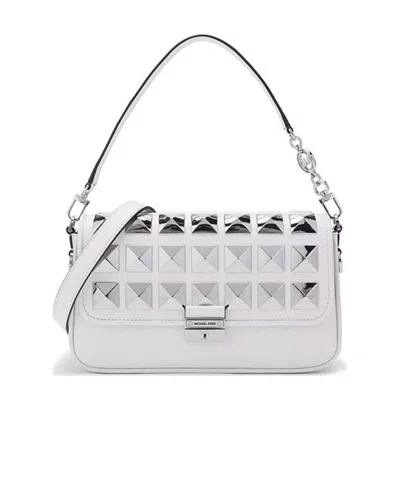 Michael Kors Bradshaw Series Small Logo Shoulder Bag In White