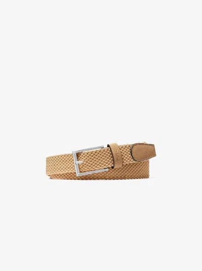 Michael Kors Braided Belt In Neutral
