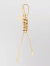 Michael Kors Braided Loop Keychain Metal Accents In Gold