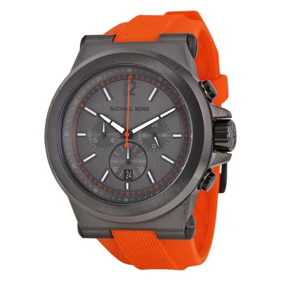 Pre-owned Michael Kors Brand  Dylan Mk8296 Gray Dial Gun-metal Case 48 Mm Men's Watch