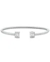 Michael Kors Brass Baguette Flex Bangle Bracelet In Silver