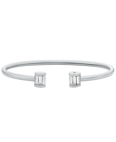 Michael Kors Brass Baguette Flex Bangle Bracelet In Silver