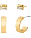 Michael Kors Brass Earring Duo Box Set In Gold