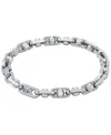 Michael Kors Brass Pave Astor Link Chain Bracelet In Silver