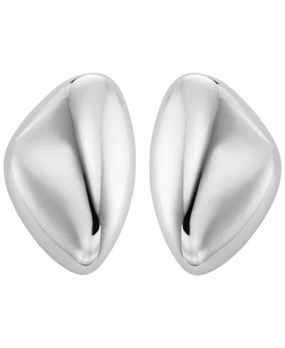 Michael Kors Brass Pebble Statement Earrings In Silver