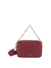 Michael Kors Bryant Bordeaux Crossbody Bag With Adjustable Shoulder Strap And Logo Lettering On The Front In Grai In Burgundy