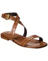 Michael Kors Bridgette Croc-embossed Leather Sandal