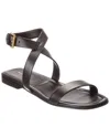 Michael Kors Collection Bridgette Leather Sandal In Brown