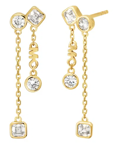 Michael Kors Brilliance Cubic Zirconia Drop Earrings In Gold