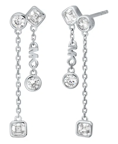 Michael Kors Brilliance Cubic Zirconia Drop Earrings In Silver