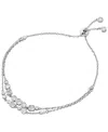 Michael Kors Brilliance Double-row Cubic Zirconia Slider Bracelet In Silver
