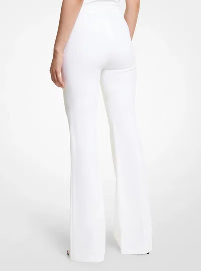 Michael Kors Brooke Double Crepe Sablé Flared Pants In White