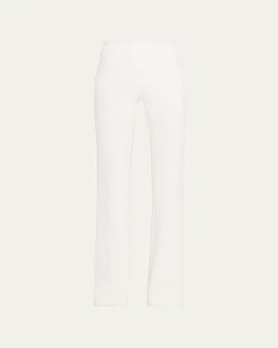 Michael Kors Brooke Mid-rise Bootcut Pants In Optic Whit