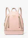 Michael Kors Brooklyn Medium Pebbled Leather Backpack In Pink
