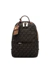 Michael Kors Small Monogram-logo Backpack In Brown
