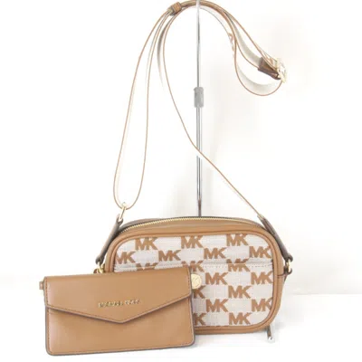Pre-owned Michael Kors Brown Canvas Leather Pouch Shoulder Bag ()