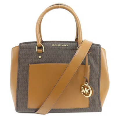 Pre-owned Michael Kors Brown Dark Brown Pvc Tote Bag ()
