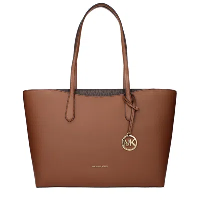 MICHAEL KORS BROWN FABRIC SHOULDER BAG